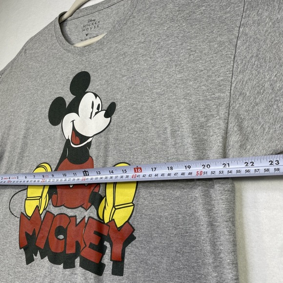 Vintage Disney "Sitting Happy" Mickey Mouse XL Gray Short Sleeve T Shirt - Picture 6 of 9